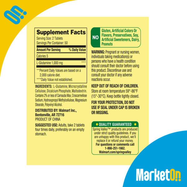 L-Glutamine 500mg. 100tab. Spring V.