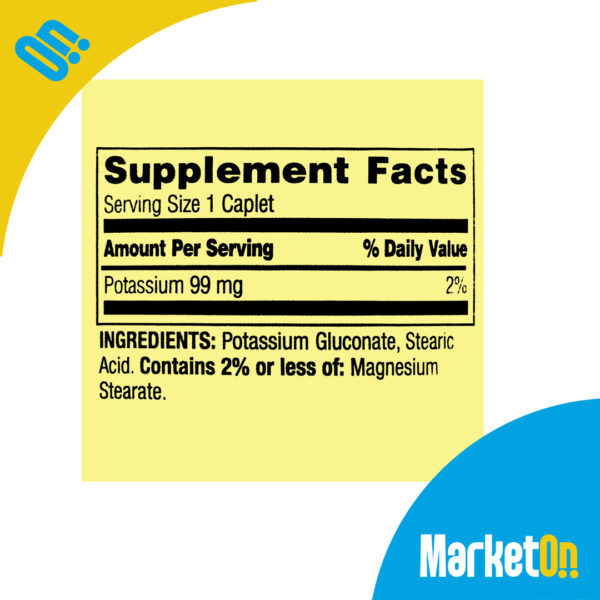 Potassium 99mg 100 capsulas Spring Valley