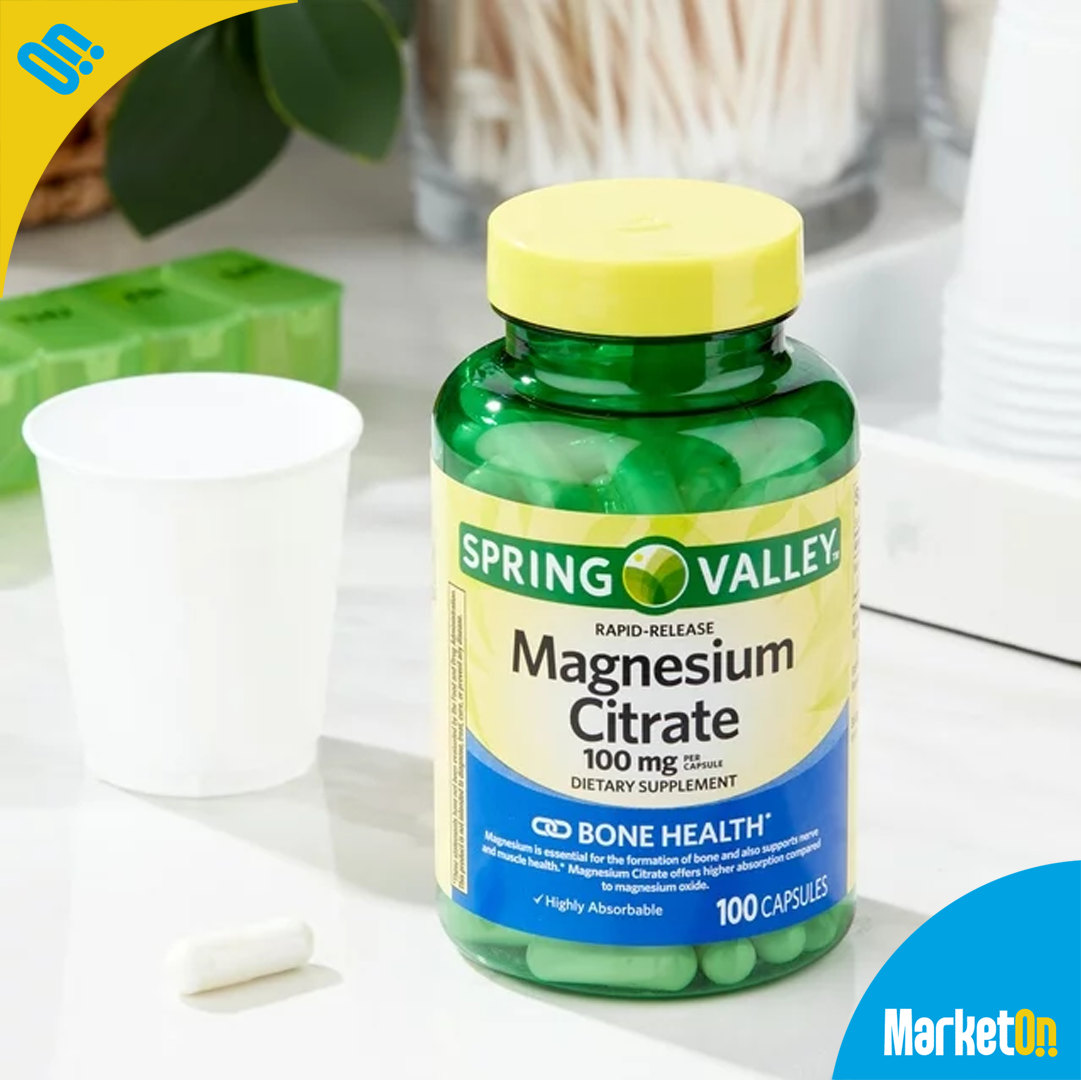 Magnesium Citrate 100mg 100 capsulas Spring valley